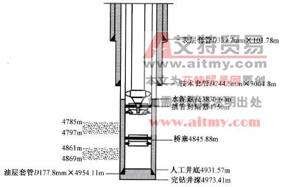 堵水施工井身結(jié)構(gòu)及管柱結(jié)構(gòu)示意圖