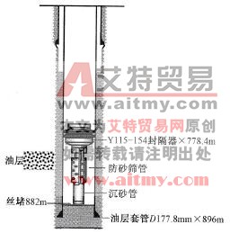設計砸鉛封后防砂管柱結構示意圖
