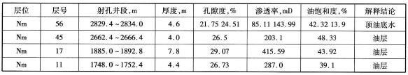 油層及射孔情況